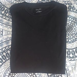 all black Calvin Klein short sleeve t-shirt.